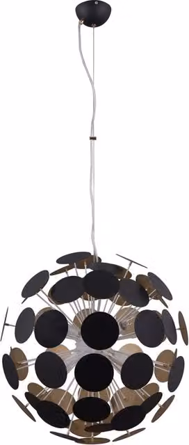 Lampadario moderno Italux Mailone con 6 luci E14 in metallo nero e oro – 1