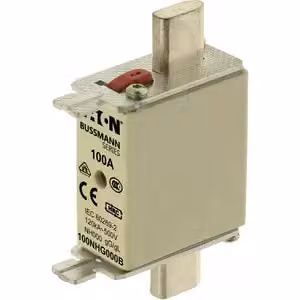 Inserto fusibile Eaton, bassa tensione, 50 A, CA 690 V, 120 kA, NH000, gL/gG, IEC, doppio indicatore di stato, linguetta di azionamento sotto tensione 50NHG000B-690