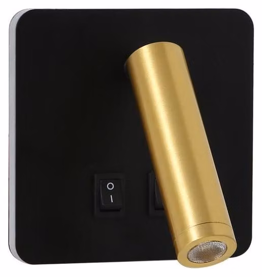 Immax GOAL 2 Interruttori  lampada da parete di design a LED da 7 W, NERO+ORO