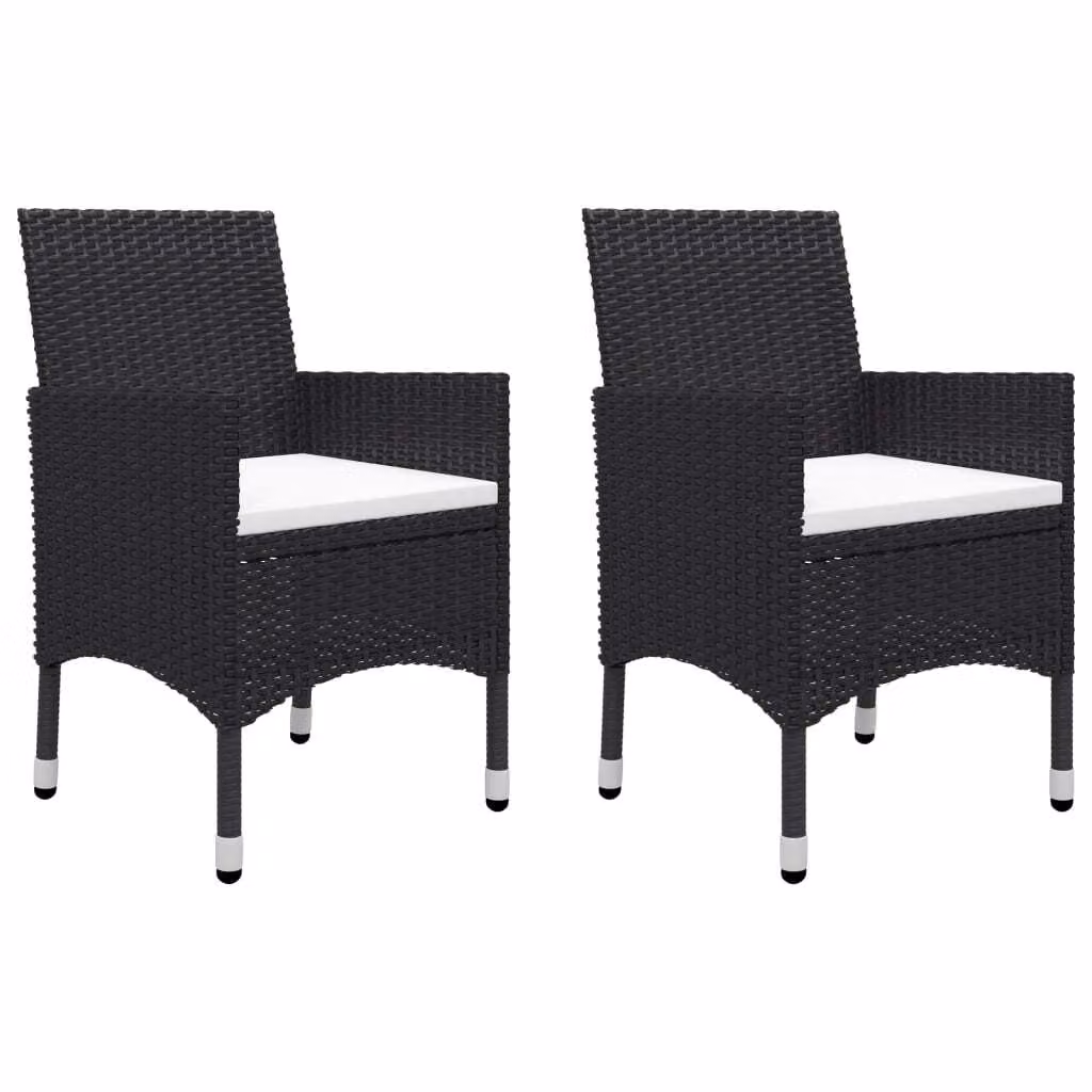 vidaXL Set da pranzo da giardino 5 pezzi nero