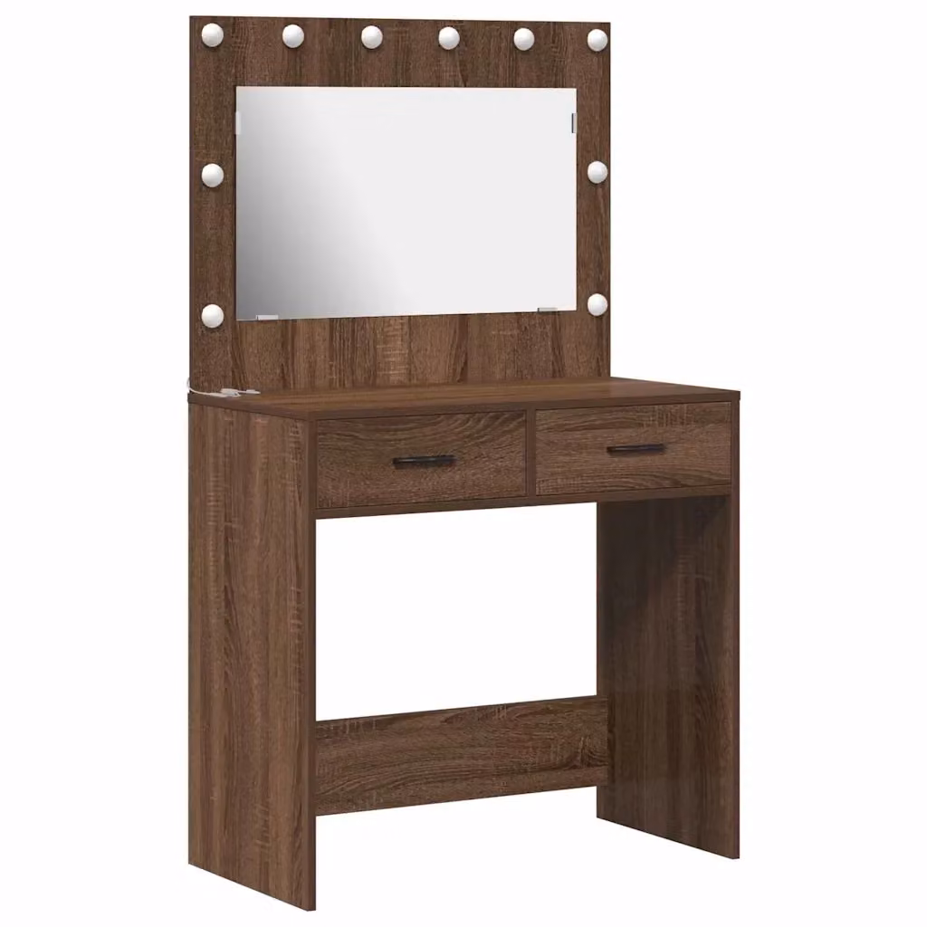 Tavolo da Trucco vidaXL in Rovere Marrone L: 78,5 cm, P: 41 cm, H: 135 cm – 2