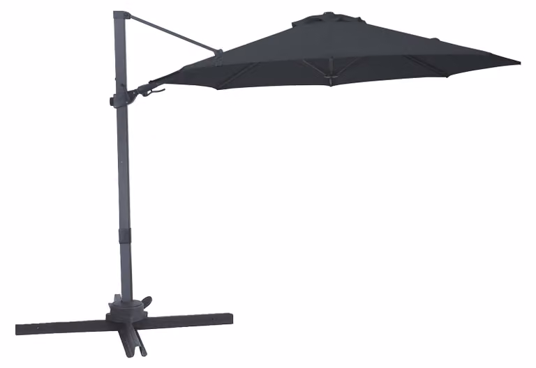 AXI Solis Ombrellone decentrato rotondo Ø 300 cm, antracite/grigio | Per giardino / terrazza con struttura verniciata a polvere | Base a croce e