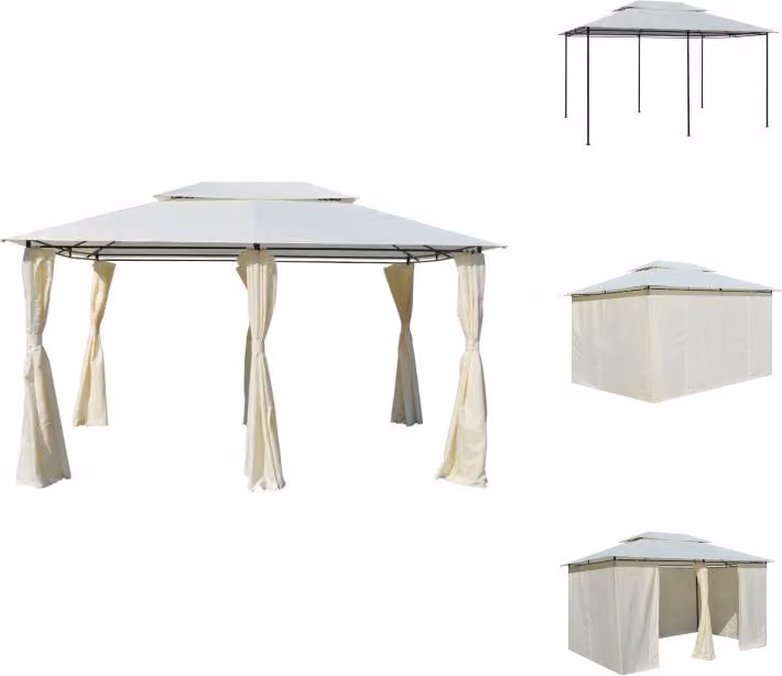 vidaXL Padiglione da giardino con tende 4x3 m bianco - Padiglioni e tende per feste