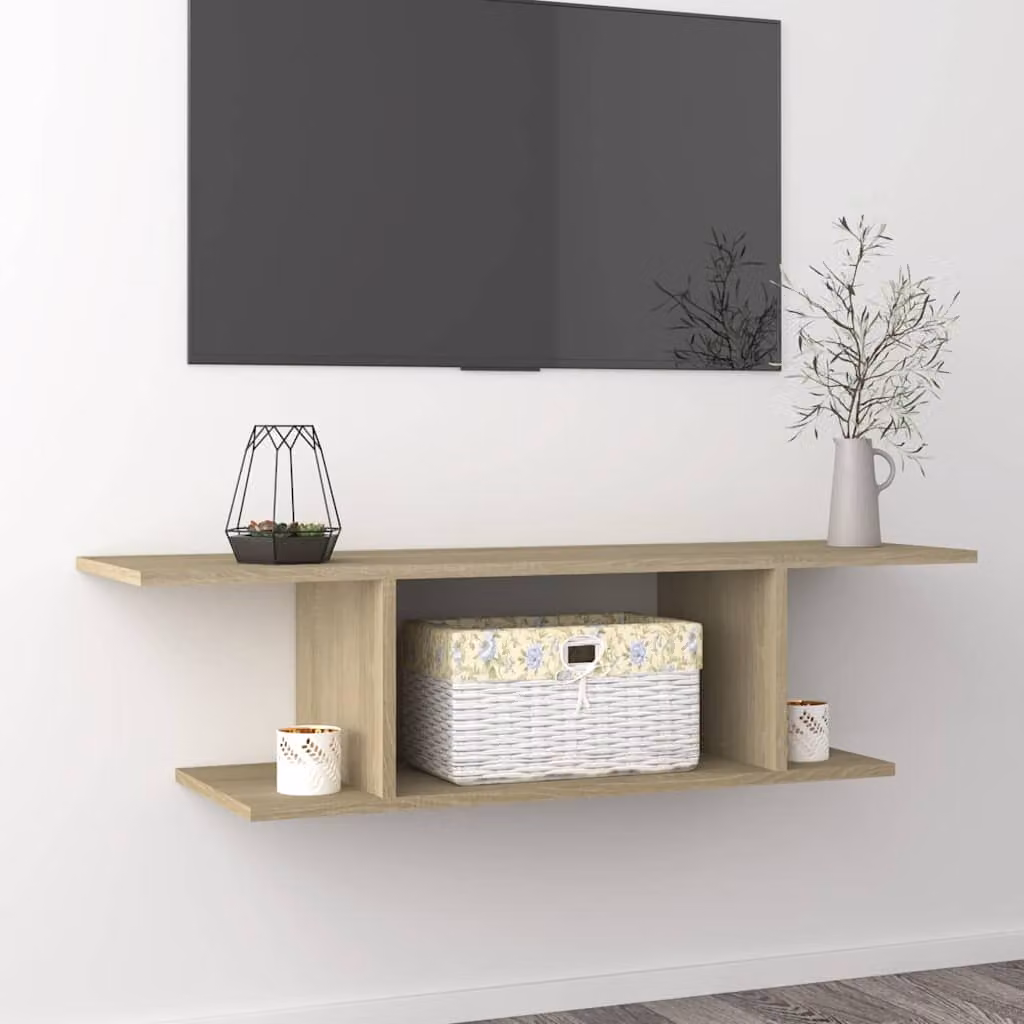 vidaXL Mobile Porta TV a Parete in Rovere Sonoma Marrone L: 103 cm, P: 30 cm, H: 26,5 cm
