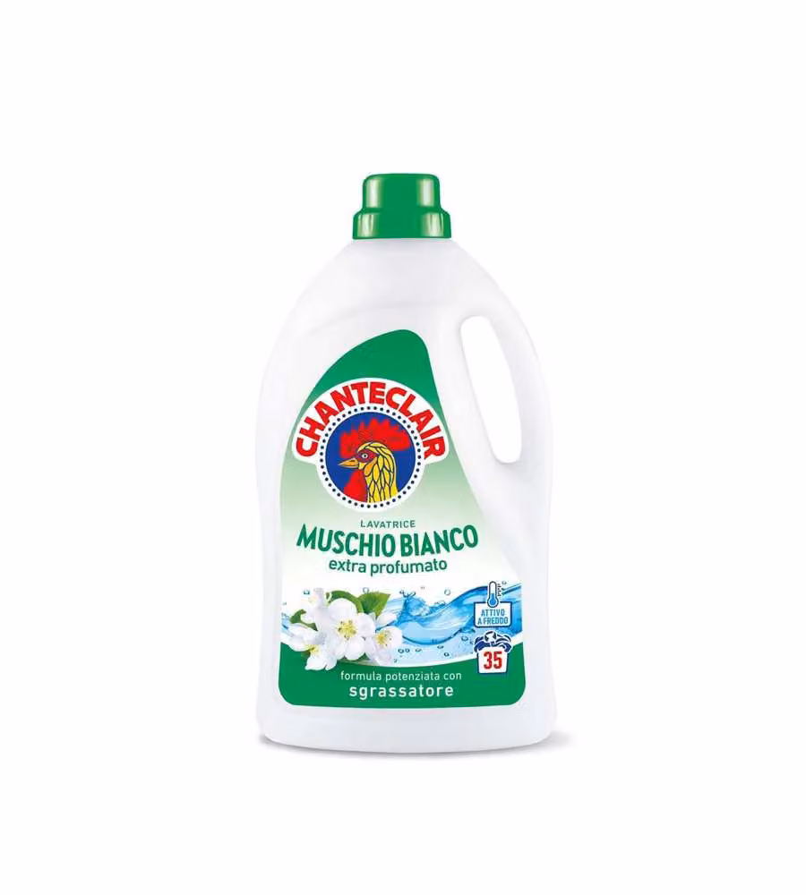 Chanteclair Detersivo Lavatrice Sgrassatore Muschio Bianco 1575 ml