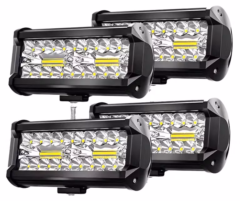 Lampada da lavoro, alta luminosità, design impermeabile, 4 pezzi da 7 pollici