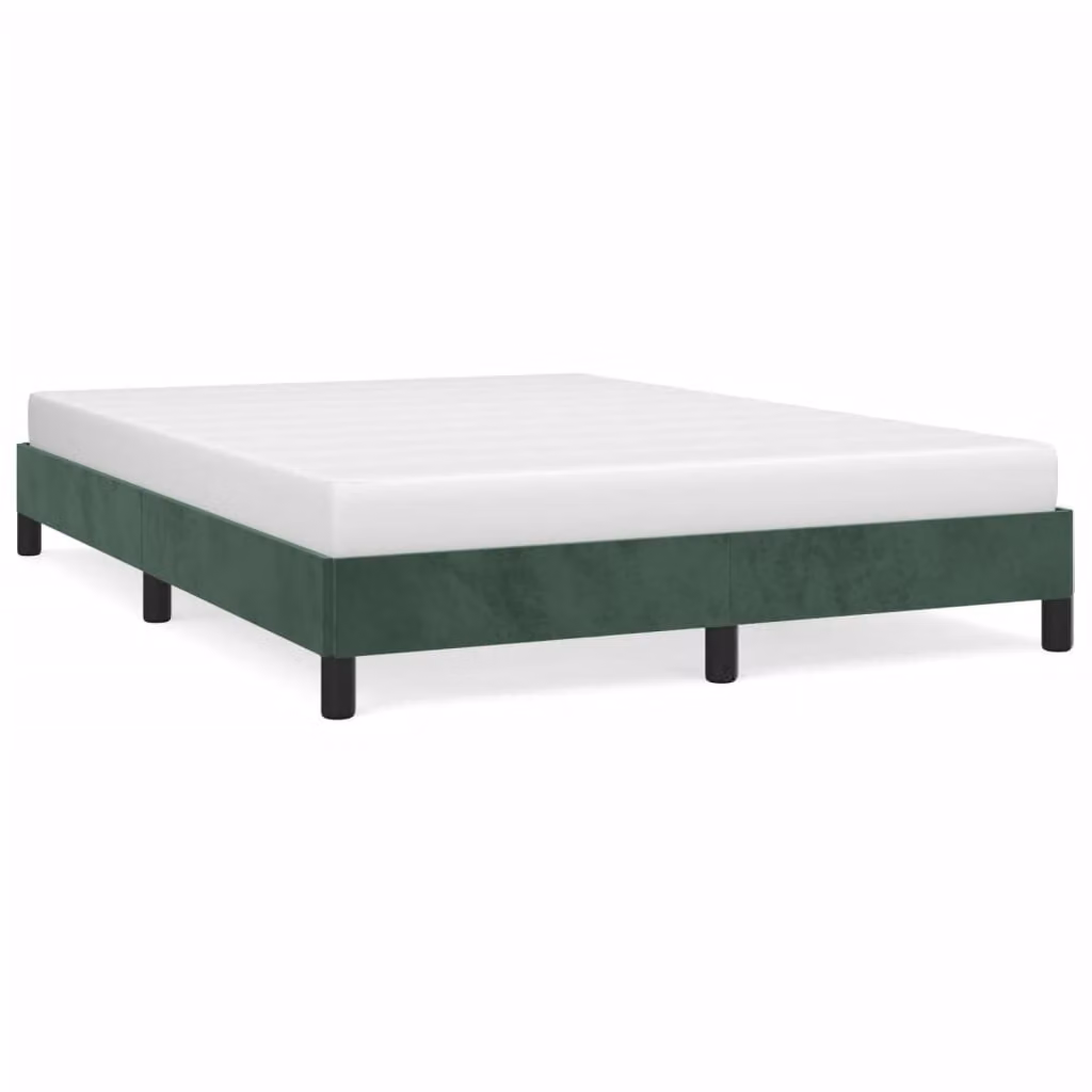 Giroletto senza Materasso Verde Scuro 140x190 cm in Velluto