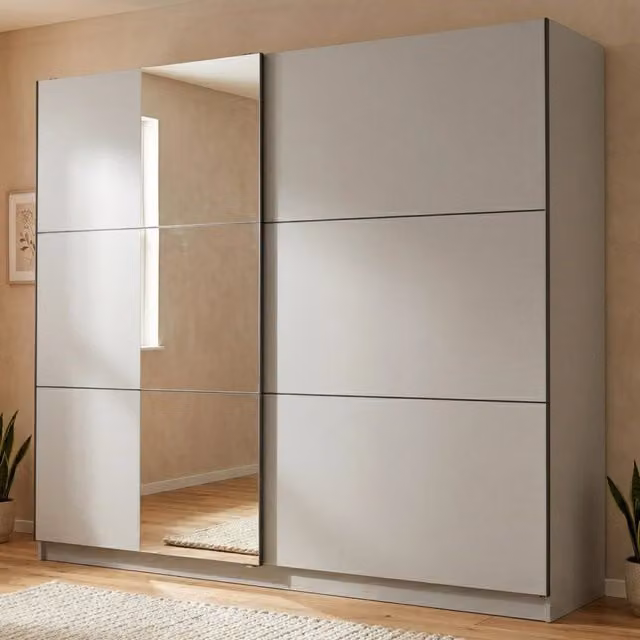 Armadio Camera da Letto Sorgono DMORA con Ante Scorrevoli, Bianco Opaco, L: 236.5 cm, H: 210 cm – 1