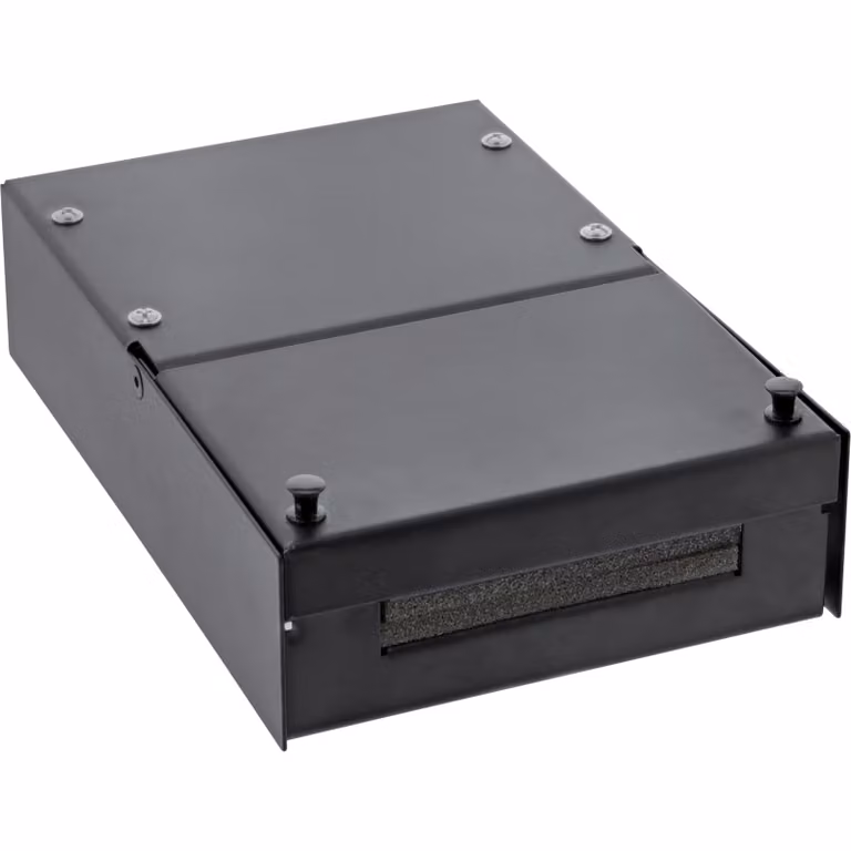 InLine® Scatola di giunzione a montaggio superficiale per 4x prese Keystone RJ45, metallo, nero