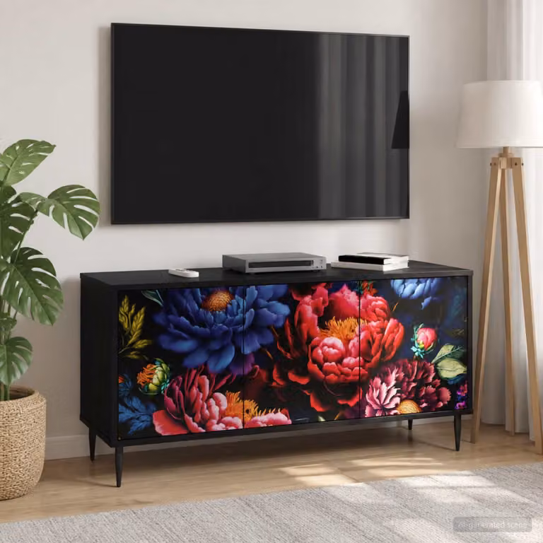 Mobile TV vidaXL KIEL in Rovere e Nero L: 102 cm, P: 33 cm, H: 51 cm