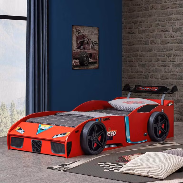 Esclusivo letto per bambini in plastica Letto a forma di auto da corsa Design