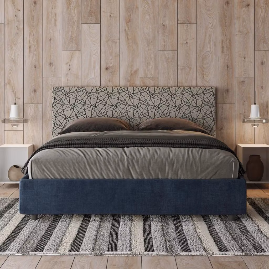 Letto Matrimoniale con Contenitore e Rete a Alzata Arla Norris 20 Era 9 di GIORDANOSHOP, Colore Blu, L: 175 cm, P: 106 cm, H: 222 cm – 2