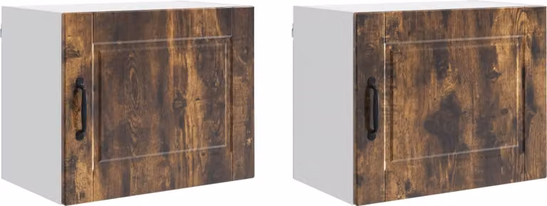 Armadietto a muro PORTO 2 pcs Rovere fumé 50 x 31 x 40 cm