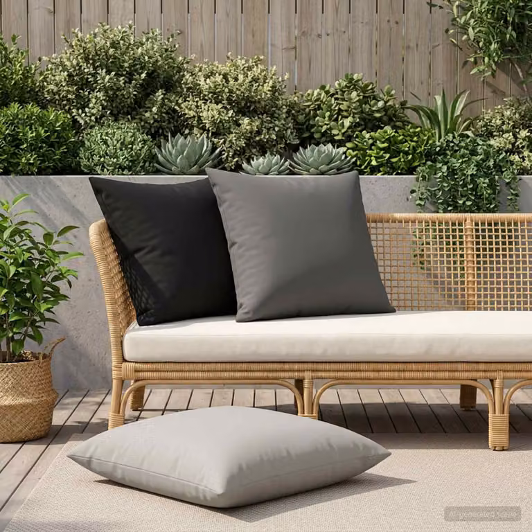 Set di 2 federe vidaXL HEERLEN nere in poliestere, L 65 cm x P 65 cm