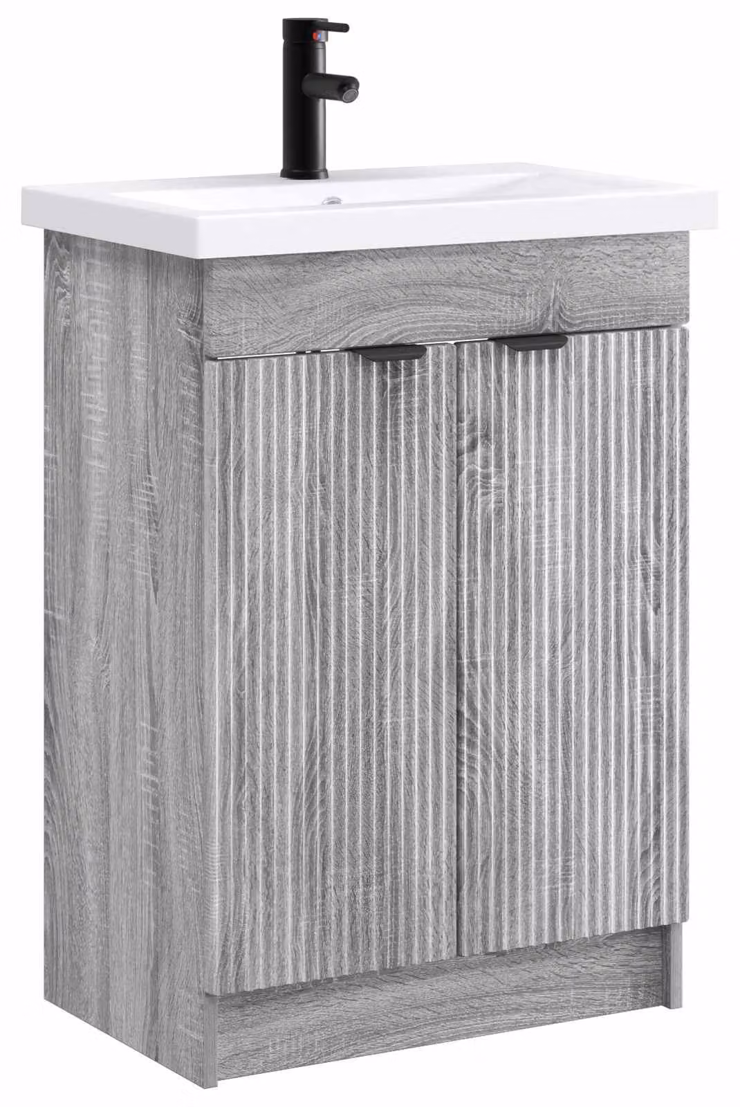 Set di mobili da bagno Sonoma grigio, dimensioni 78,5 x 37,5 x 81 cm