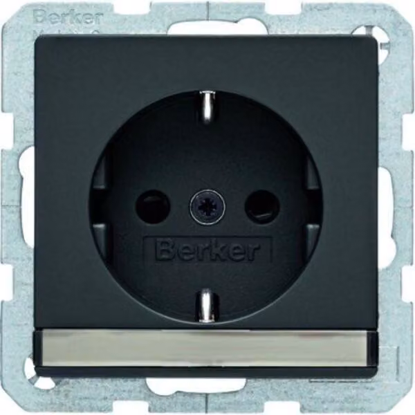 Berker 47506086 Presa SCHUKO con campo di etichettatura antracite con Berker Q.1/Q.3
