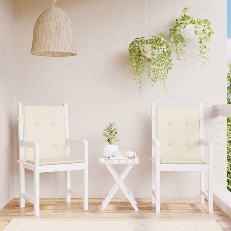 Set di 2 cuscini rettangolari per sedie da giardino vidaXL, colore beige, L 100 x P 50 x H 3 cm