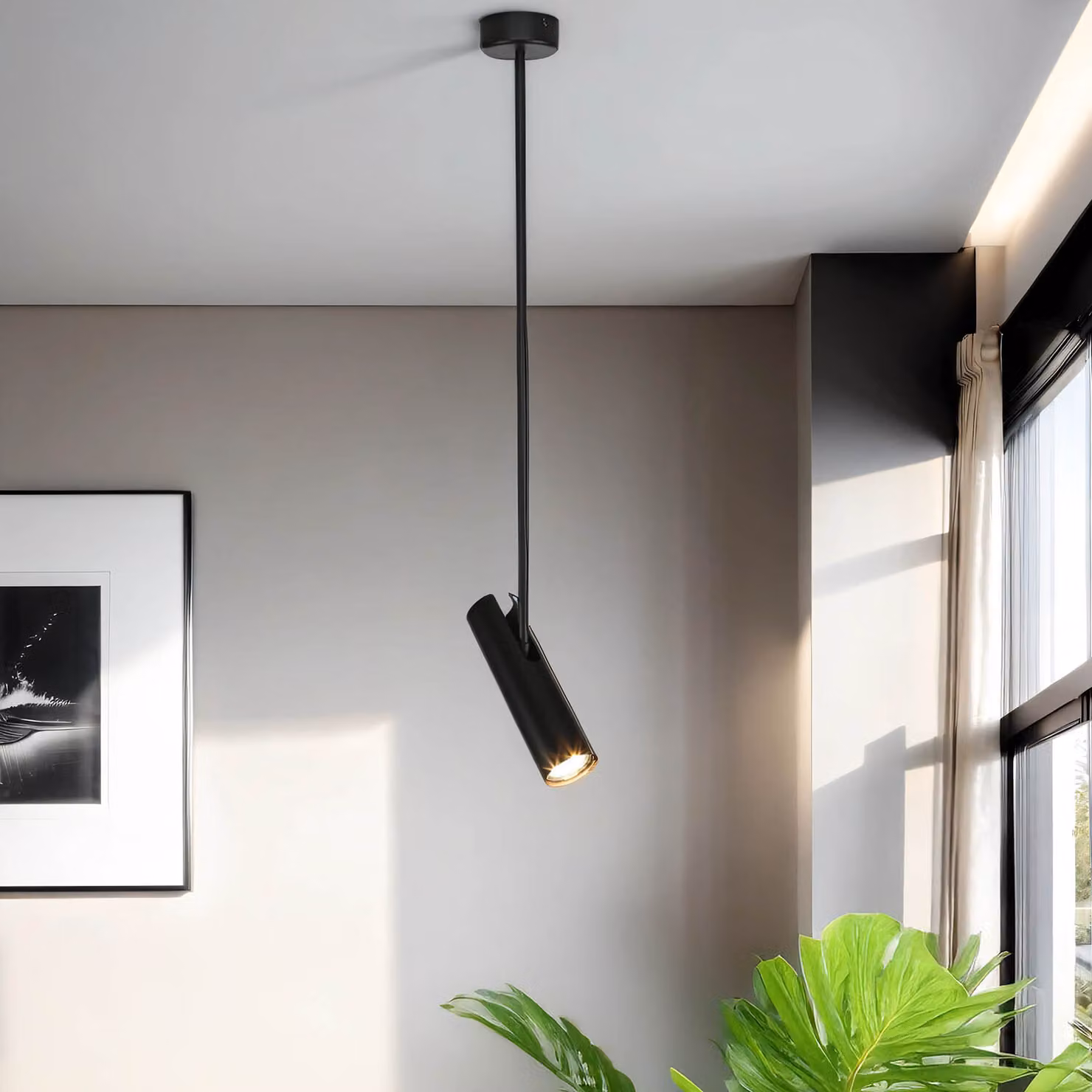 Lampada a soffitto nera GU10 in metallo regolabile Plafoniera moderna