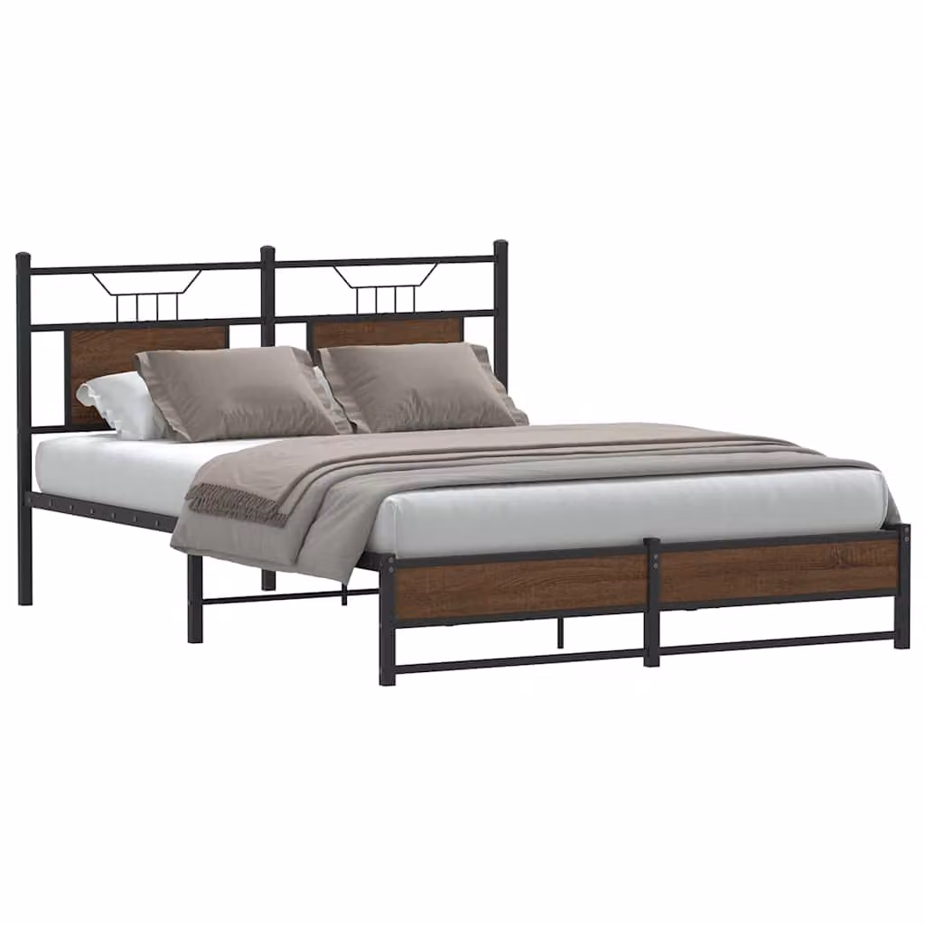 vidaXL Giroletto senza Materasso in Rovere Marrone, L/P/H: 137 x 190 x 91,5 cm