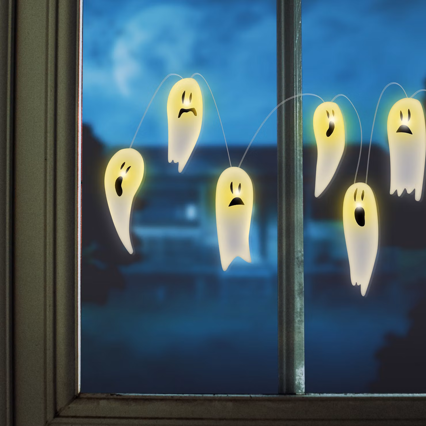 Decorazione LED per finestre di Halloween - gel - fantasma - 85 cm