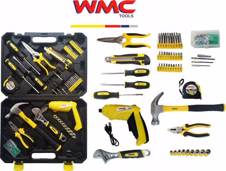 Set di utensili WMC 110 pezzi Chiavi inglesi Cacciaviti Punte