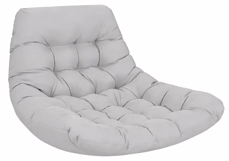 Cuscino per sedia a dondolo, imbottitura in cotone spesso, tessuto resistente ai raggi UV, colore grigio