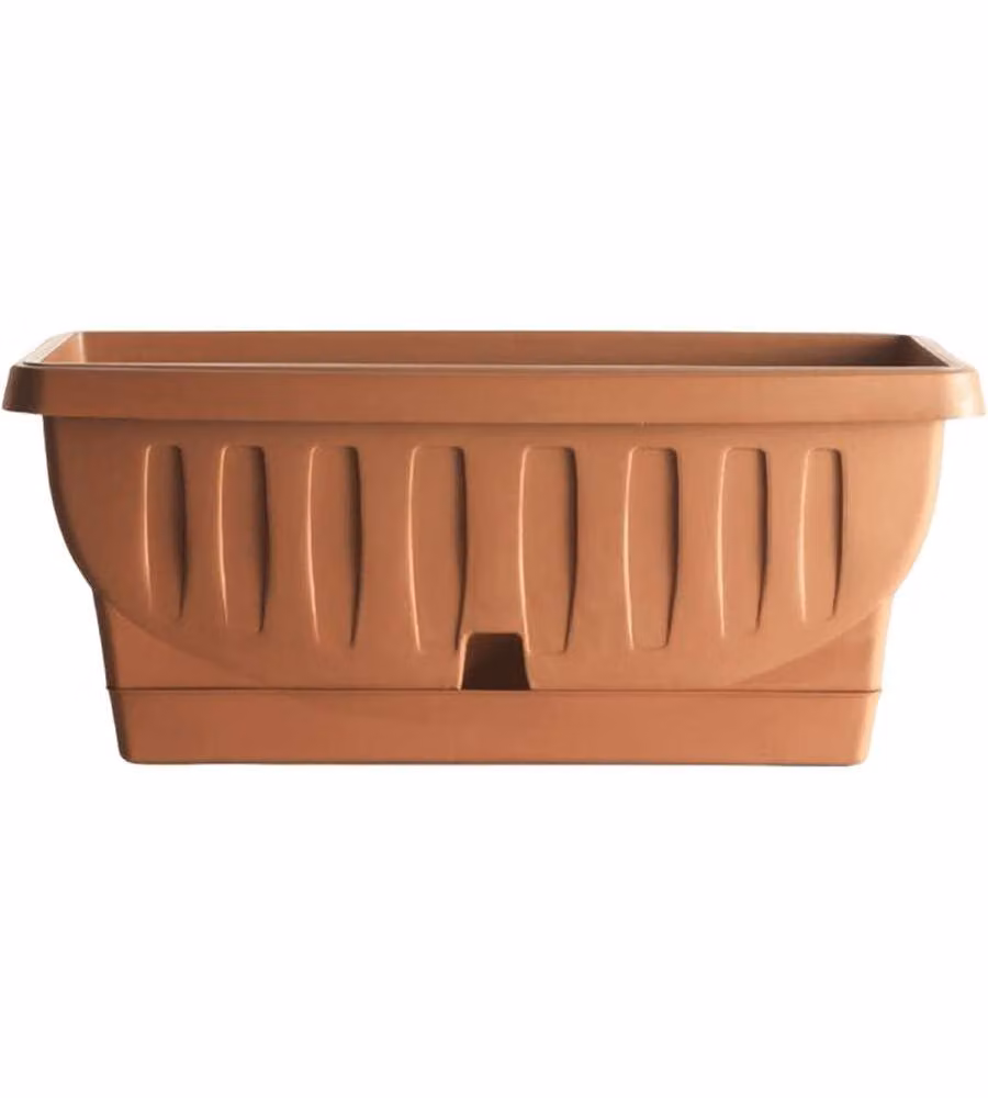 Bama Fioriera da Balcone Natura 60 cm Terracotta con Sottovaso Irrigante