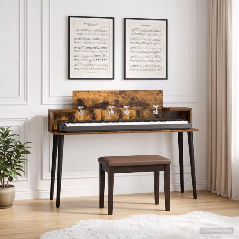 Scrivania da studio moderna vidaXL in legno rovere color marrone L 110 cm, P 36 cm, H 19,5 cm