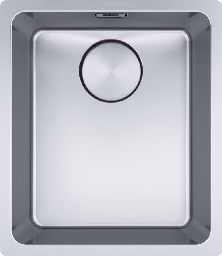 FRANKE Lavello sottopiano 122.0658.057 MYTHOS MYX 110-34 con cestello di raccolta da 3 1/2 pollici a funzionamento manuale, per basi da 45 cm / Lavello sottopiano / Lavello in acciaio inox