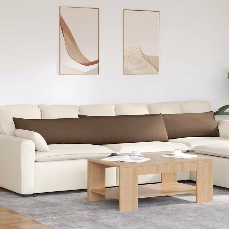 Set di 2 cuscini da divano vidaXL in tessuto marrone, L 200 cm x P 40 cm x H 40 cm