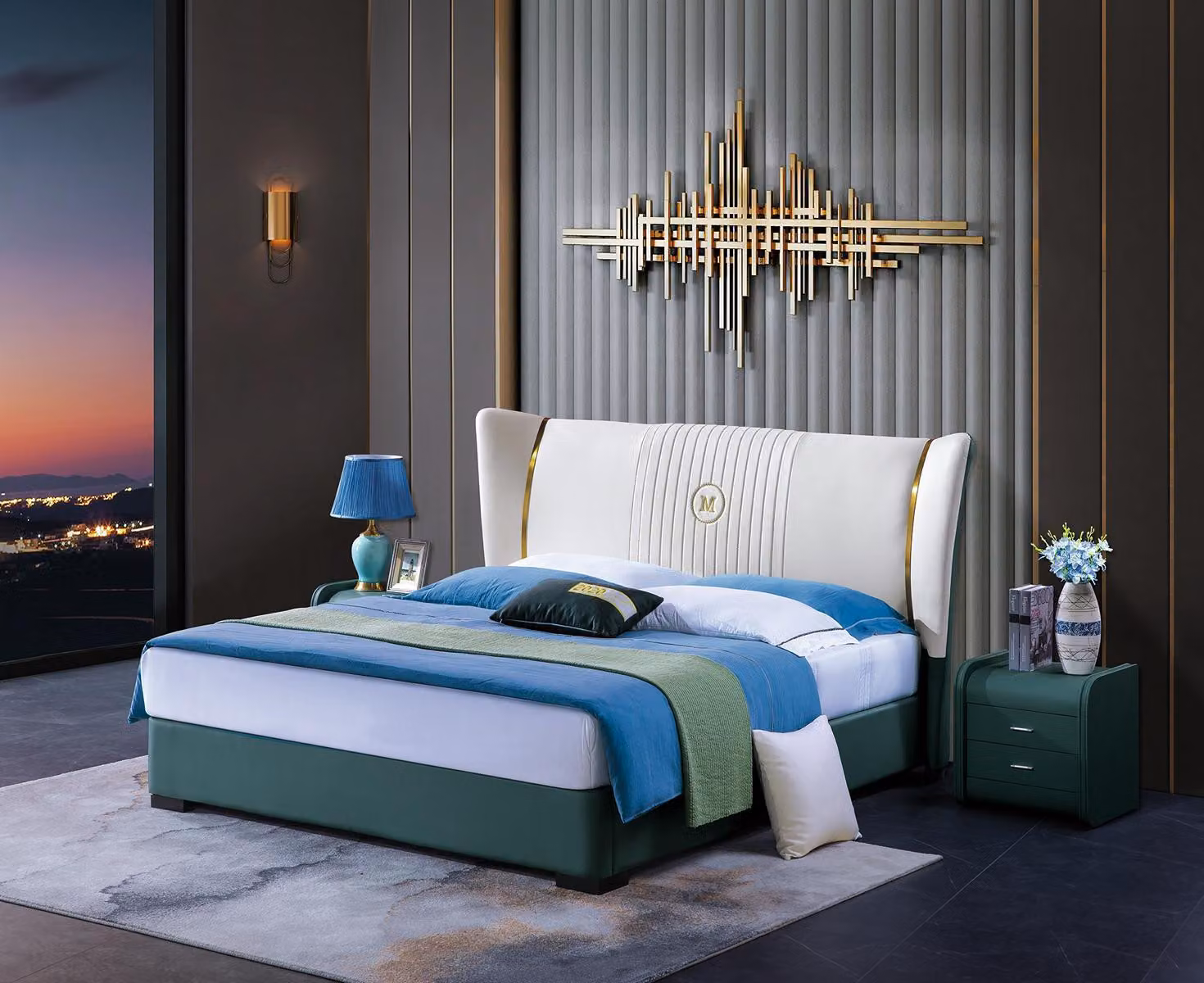 Holz Design Bett Doppel Luxus Ehe Modernes Hotel Gestell Schlaf Zimmer Betten
