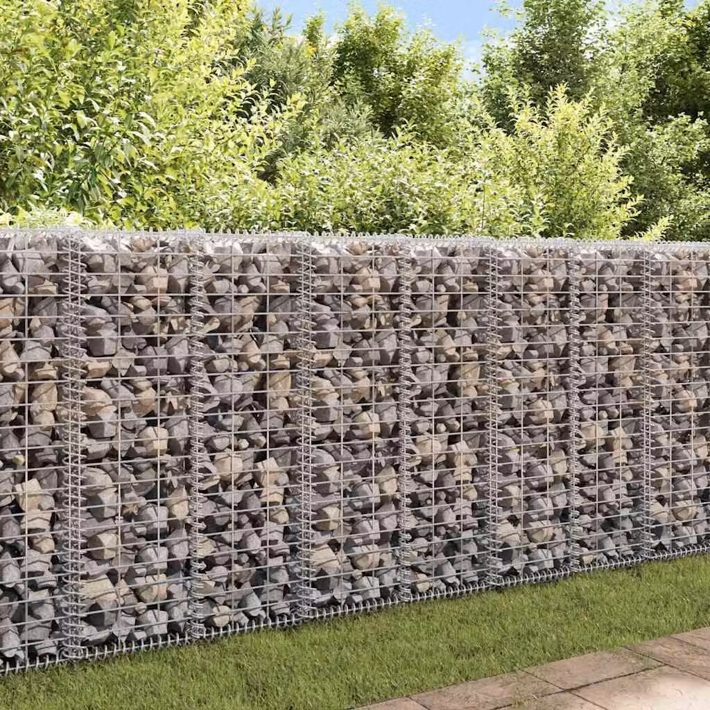 Cesto Gabbione con Coperchio vidaXL in Acciaio Zincato Grigio L/P/H: 100 x 30 x 30 cm