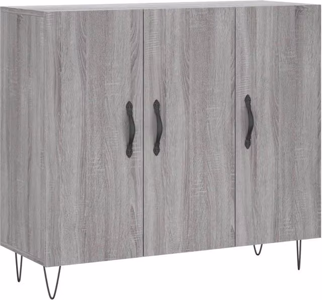 Buffet credenza Sonoma con cassettiera e mobile contenitore per cucina o soggiorno in legno ingegnerizzato grigio L 90 cm x P 34 cm x H 80 cm