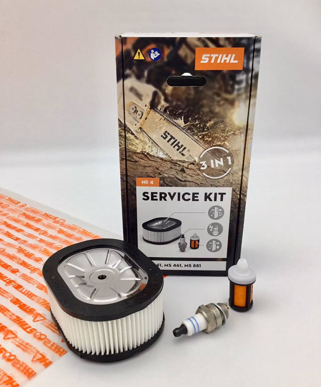 Kit di manutenzione STIHL 4 MS 461, 881 11240074102 Filtro, candela di accensione