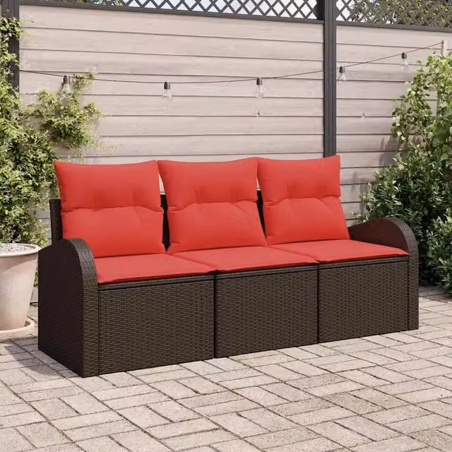 Set Divano da Giardino Marrone polyrattan 3345904