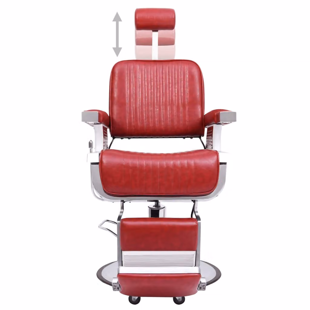 Poltrona da parrucchiere rossa 68x69x116 cm in Pelle finta
