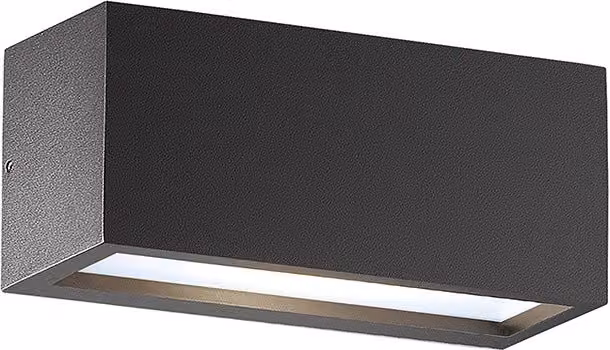 Applique LED GUAVA Rossini Group per esterni, biemissione up/down 12W 120°-120°, colore antracite, IP65, luce bianca fredda 4000K