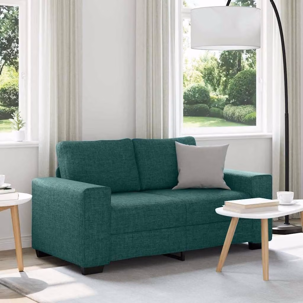 vidaXL Divano a 2 Posti Moderno in Tessuto Verde, L: 160 cm, P: 77 cm, H: 82 cm