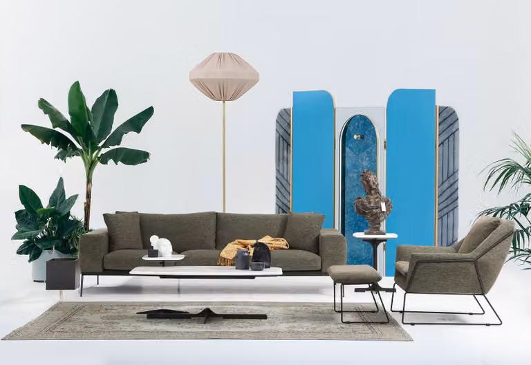 Moderne Sofagarnitur Dreisitzer Sessel Sofa Couch Stoffmöbel Gruppe Set
