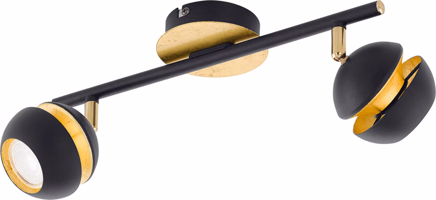 EGLO Nocito, Faretti, Lampadine non sostituibili, 6,6 W, 3000 K, 240 lm, Nero, Oro