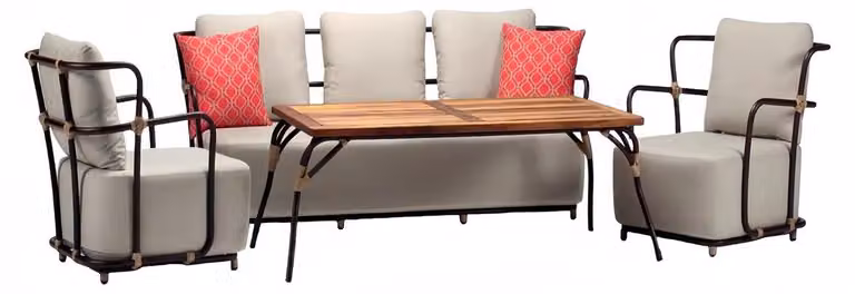 Rattanmöbel Garnitur Gartenlounge Sofagarnitur Loungemöbel Terrassenmöbel 4tlg
