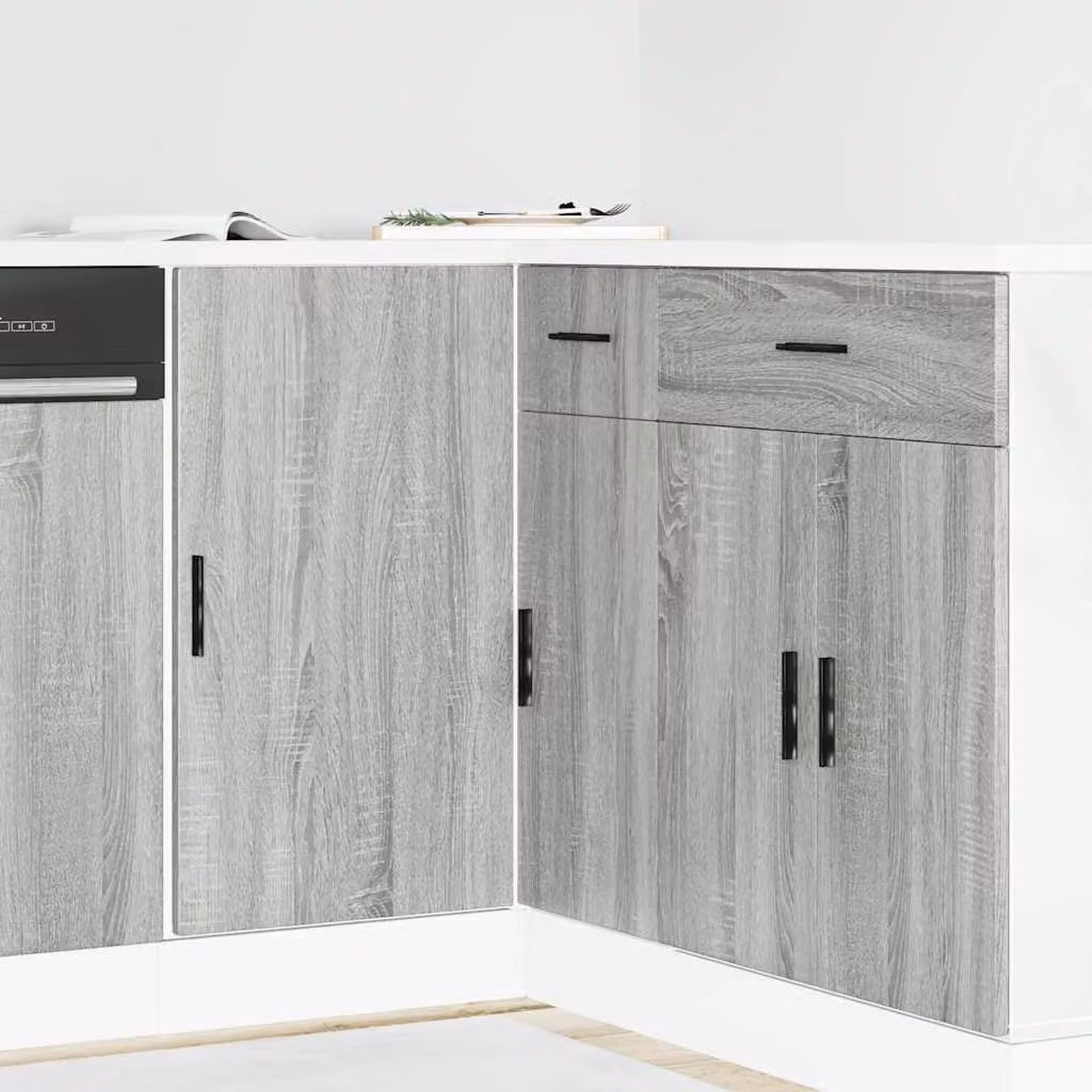 Base lavello mobile Lyon vidaXL Grigio Sonoma in legno multistrato e MDF, L: 81,5 cm, P: 46,0 cm, H: 86,0 cm