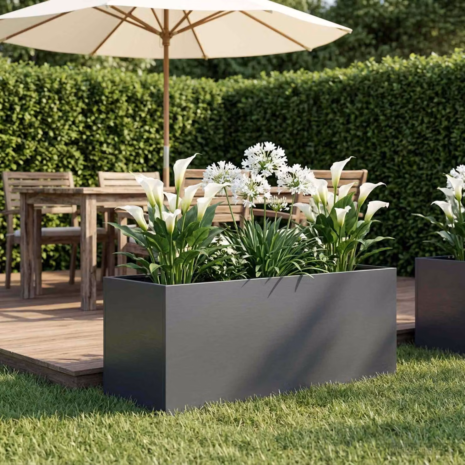Vaso da giardino vidaXL in metallo colore antracite L 80 x P 40 x H 40 cm