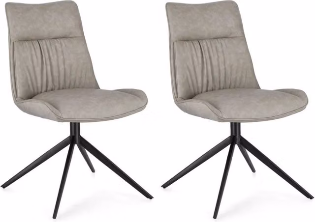 Set 2 Sedie 50x64x86h cm Jordan Pu Tortora