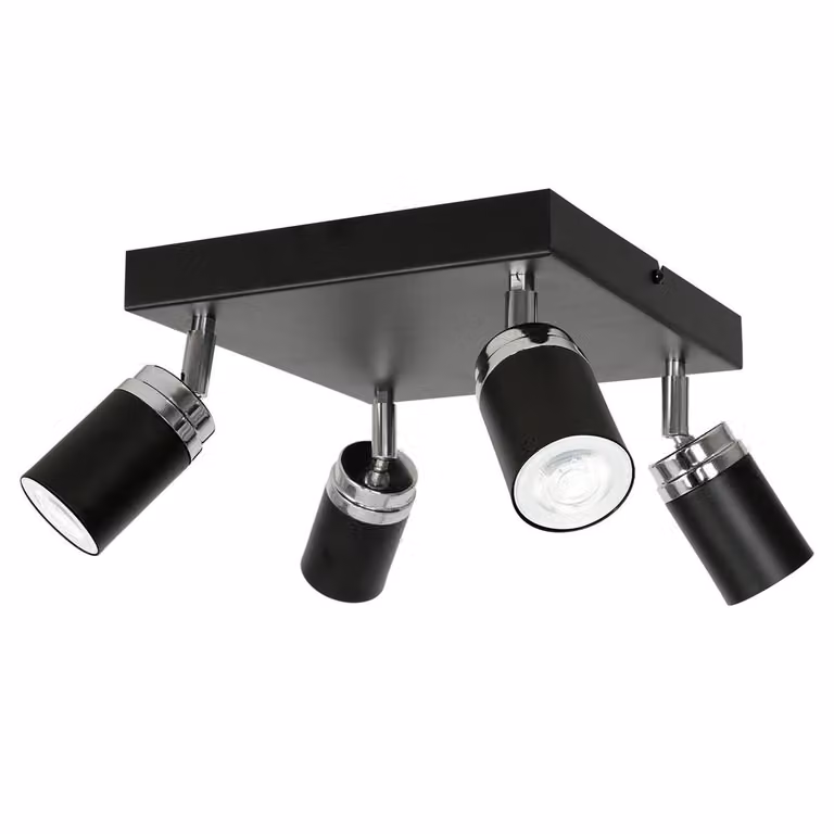 Lampada da soffitto moderna nero Reno x4