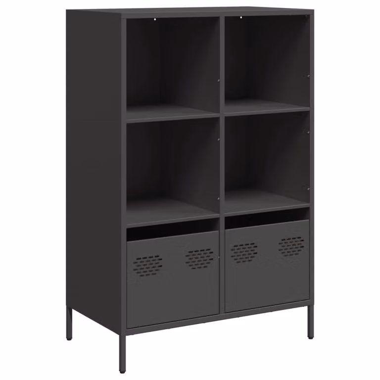 Credenza Nera 68x39x103,5 cm in Acciaio