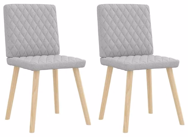 Set di 2 sedie da pranzo con rivestimento morbido color grigio nuvola