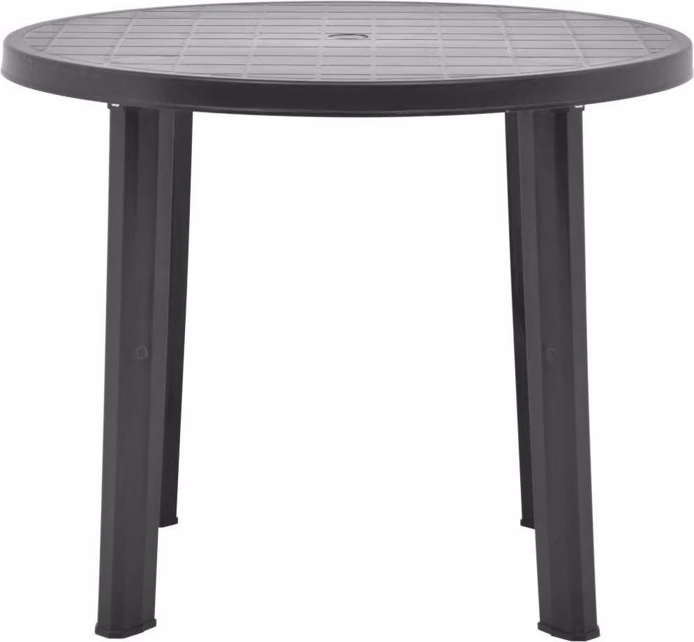 vidaXL Tavolo da giardino antracite 89 cm plastica