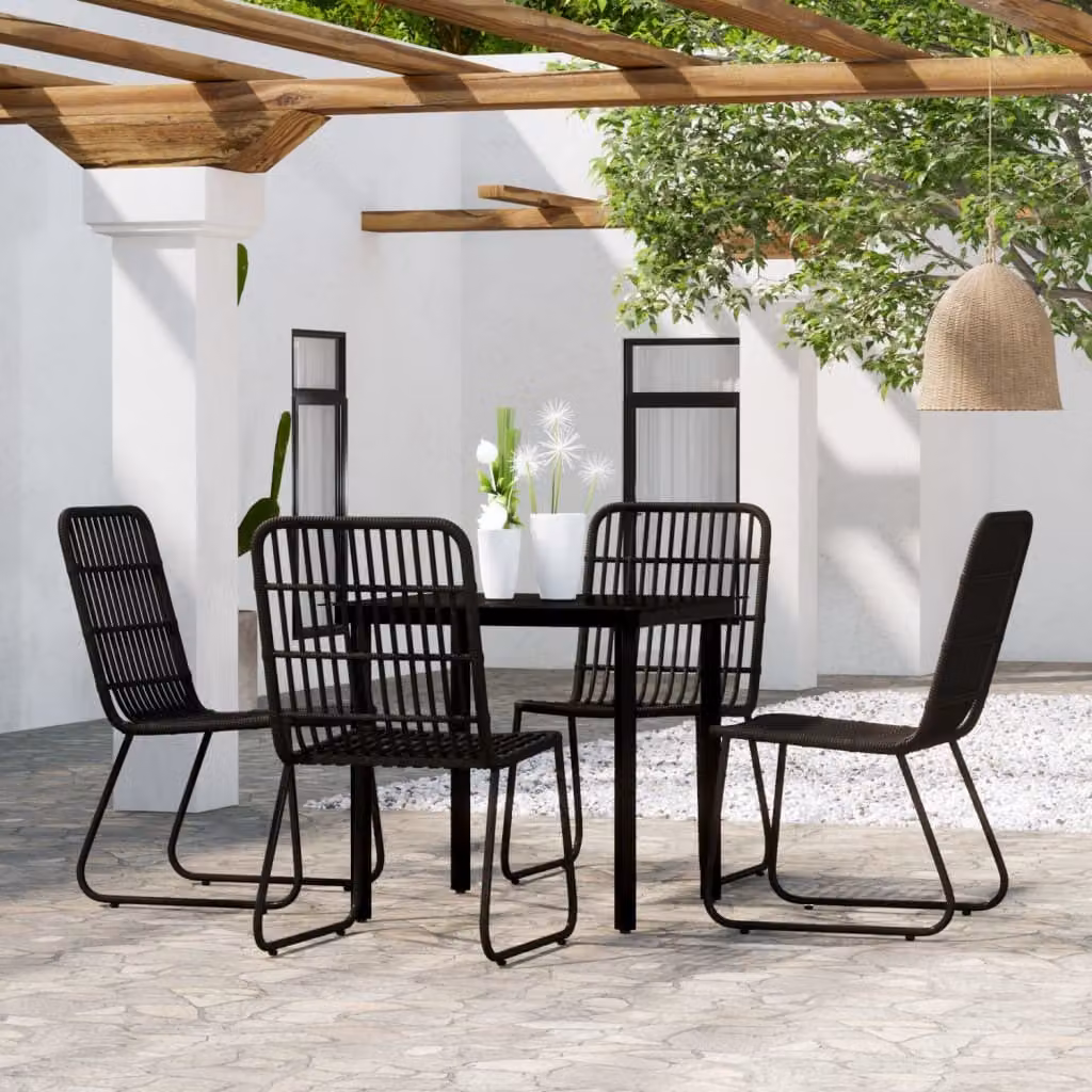 Maison Exclusive - Set da Pranzo da Giardino 5 pz Nero