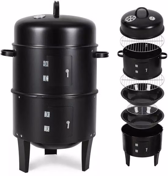 Griglia multifunzione 3 in 1 a carbone, Ø 80 cm, profondità 40 cm